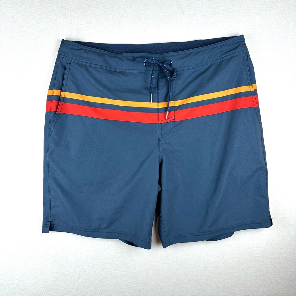 Fair Harbor Ozone Boardshort‎ Elastic Back Stripe Swim Trunk